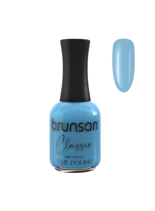 Brunson Classic Nail Polish 18ml Fast Dry Nail Lacquer Nail Harderner Normal Polish Glossy Gel Effect Quick Air Dry Long-Lasting Natural Nail Enamel Salon Quality Manicure Pedicure Regular Polish - Image 1